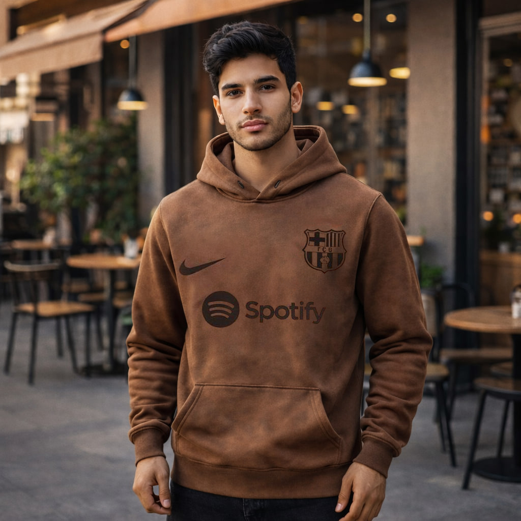 هودی مدل بارسلونا-قهوه ای